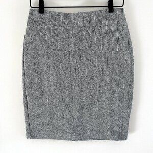 Ann Taylor Herringbone Knit Pencil Skirt Size Small Grey/Black